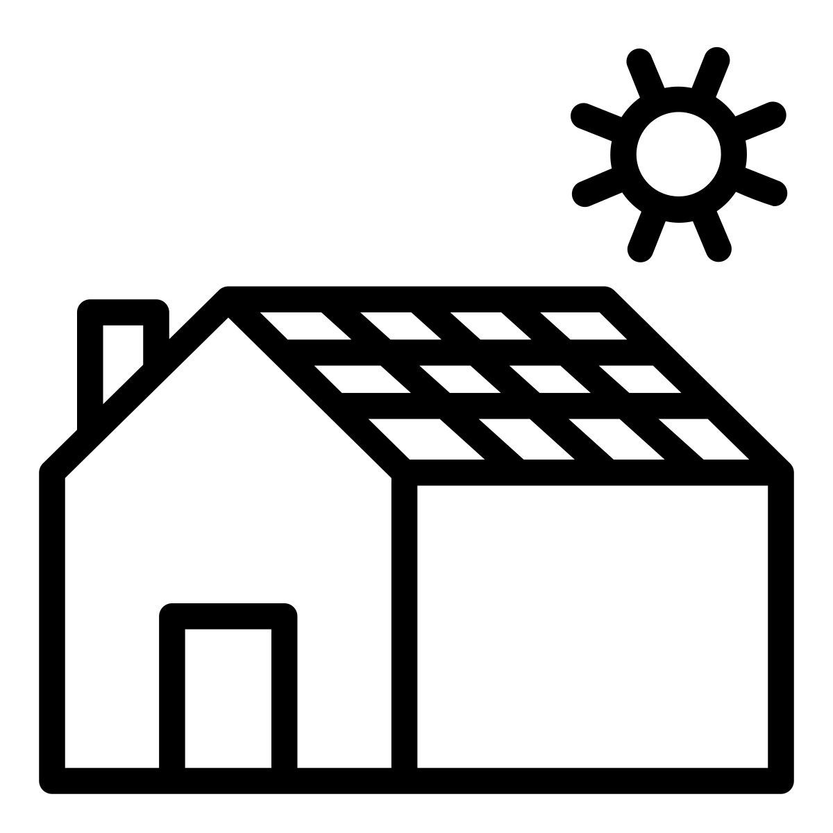 house with solar panel icon