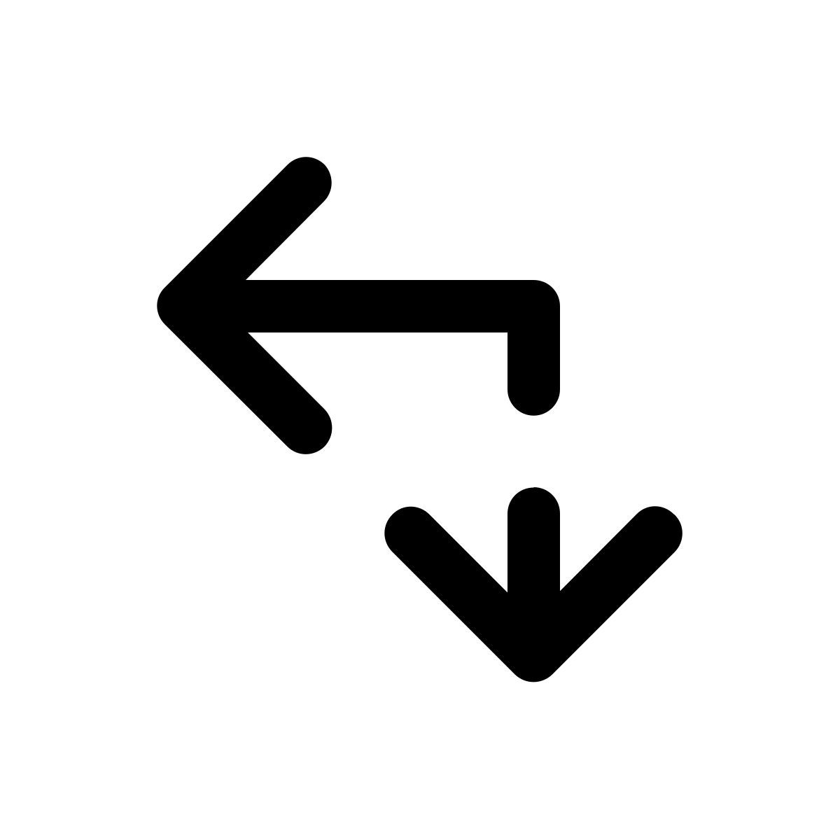 pfeil links unten icon