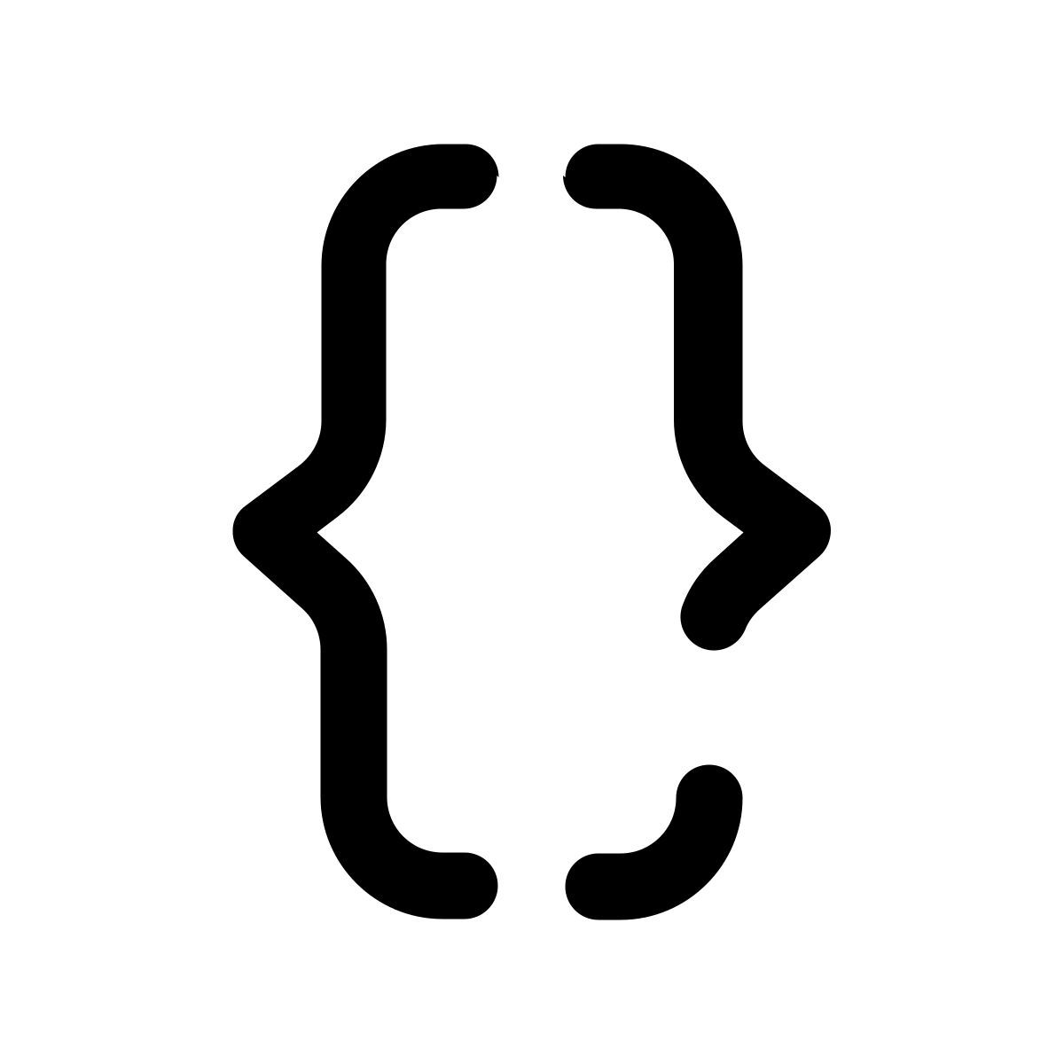 brackets curly icon