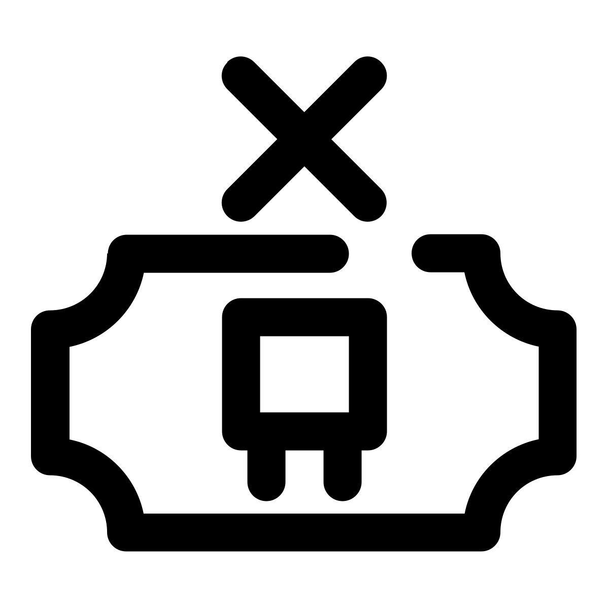 canceled bus ticket icon