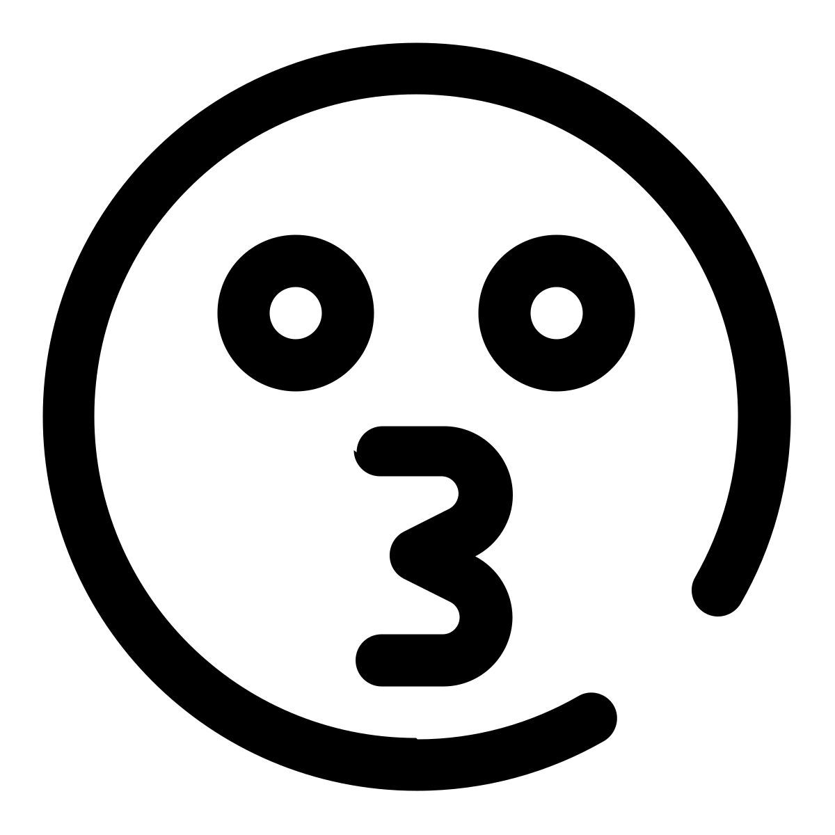 eyes opened kiss icon