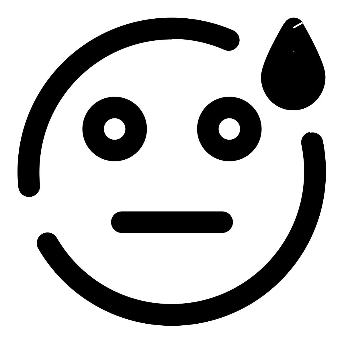 flat face sweat icon