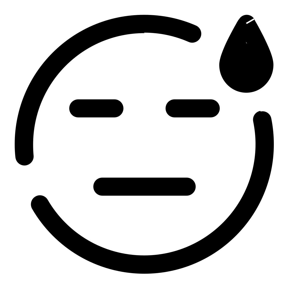 flat face sweat icon