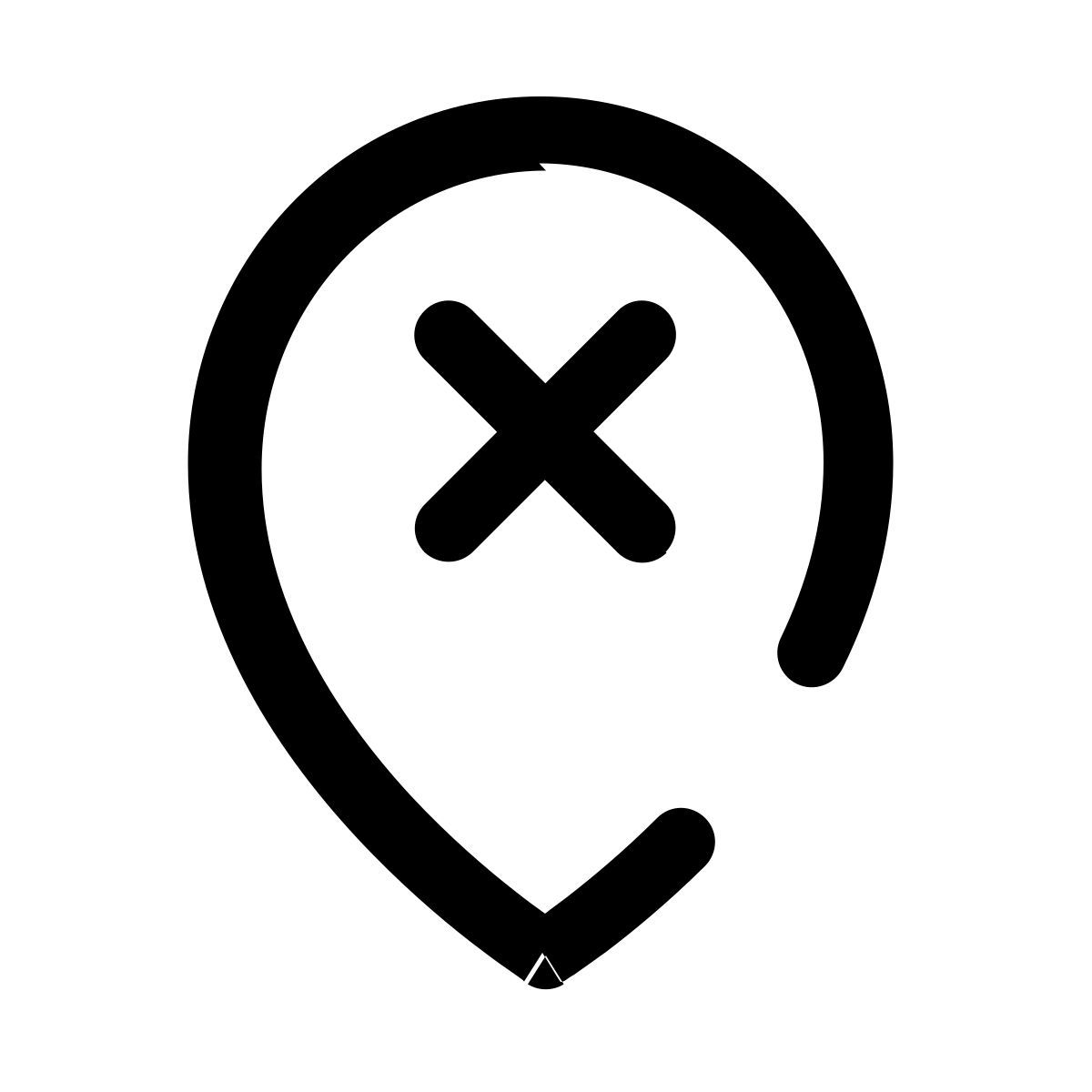 map marker cross icon