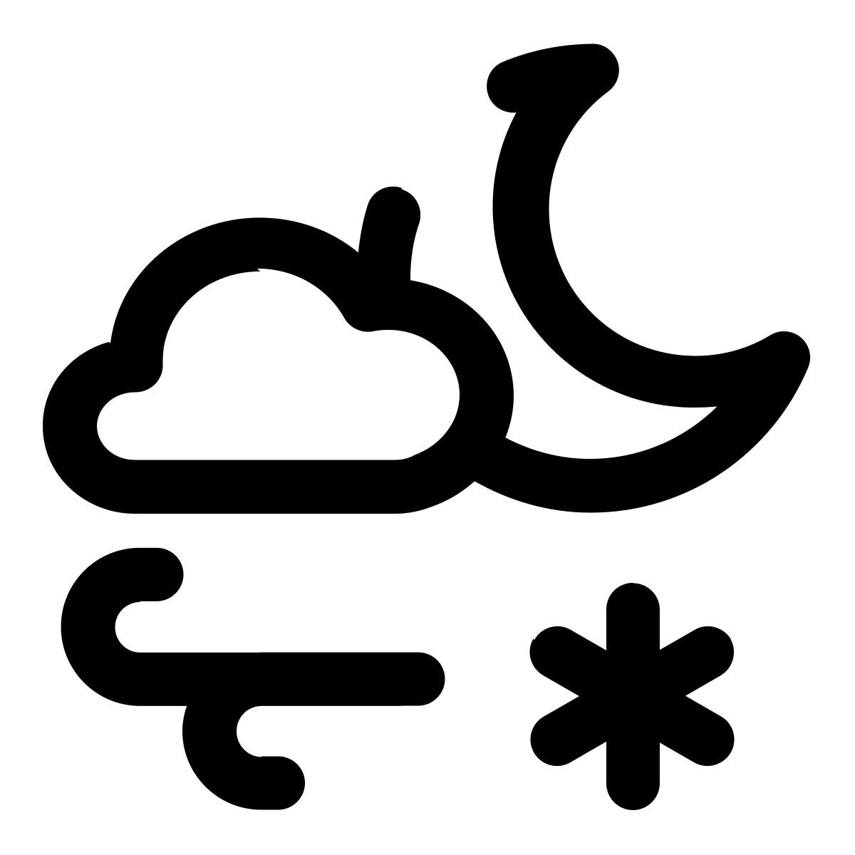noche ventosa nevando icon