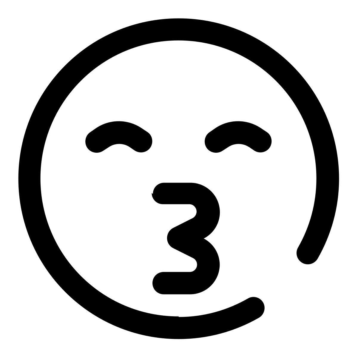 smiling eyes kiss icon