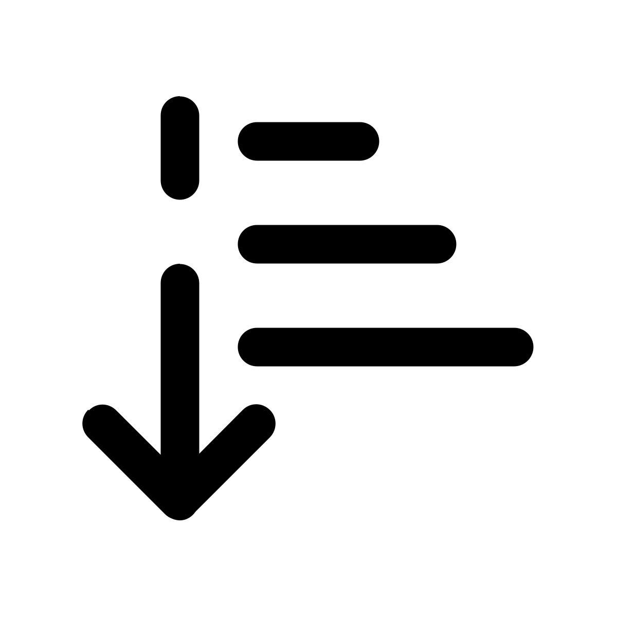 sort ascending icon