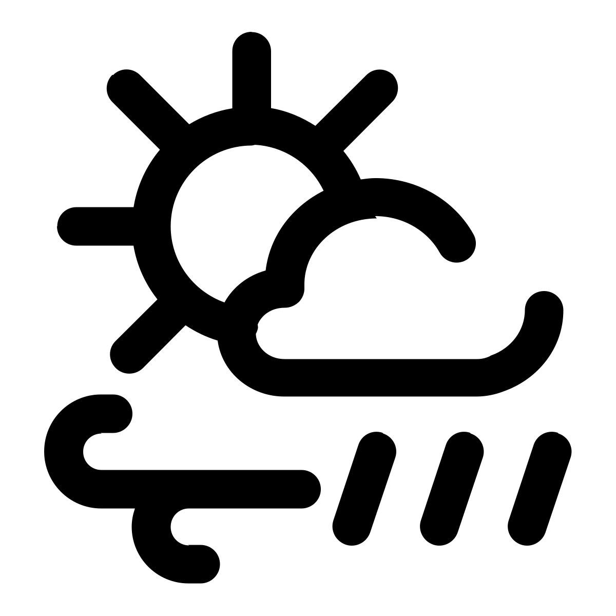sonnig, windig, schauer icon