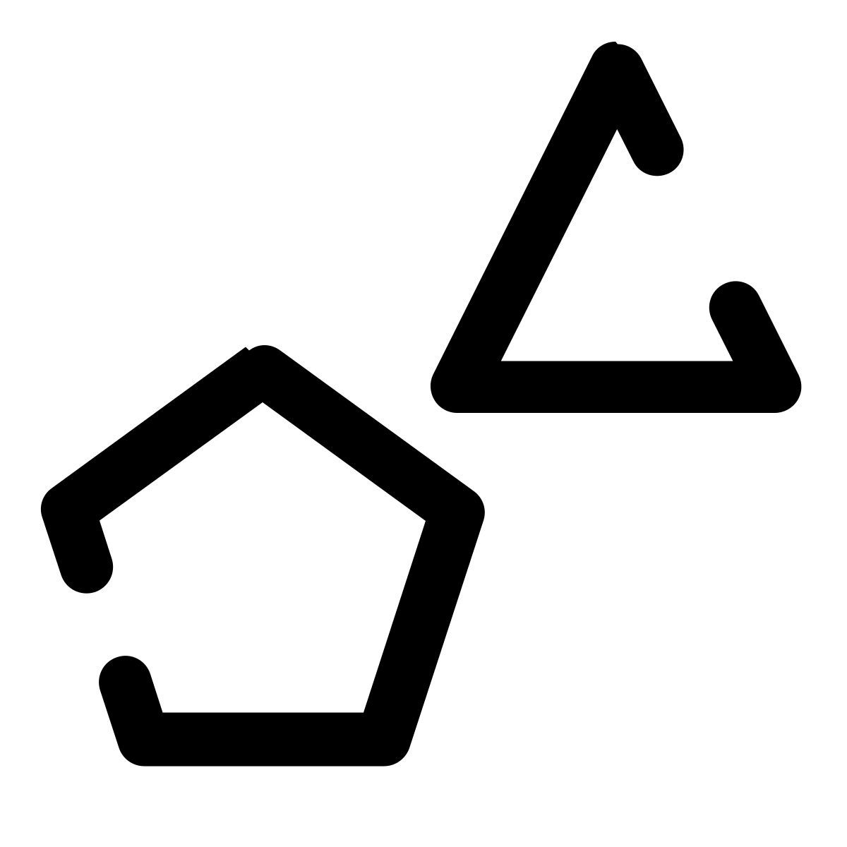 triangle and pentagon icon