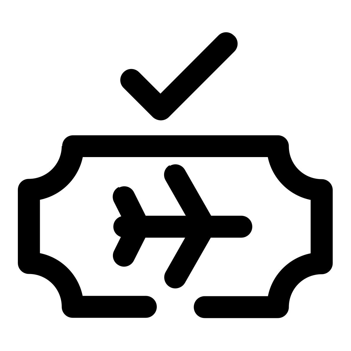 verified flight ticket icon