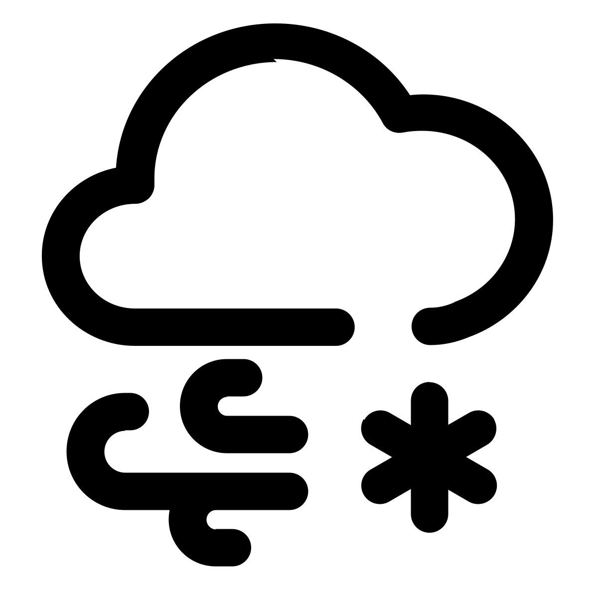 windy snowing icon