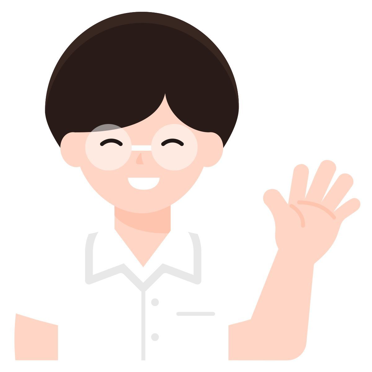 man boy student kids hello gesture candidate icon