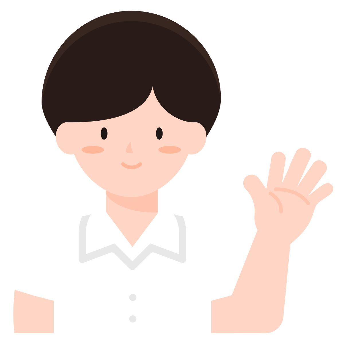student boy school hello hand gesture greeting icon