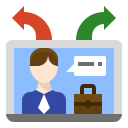 external video-conference-business-model-ddara-flat-ddara icon
