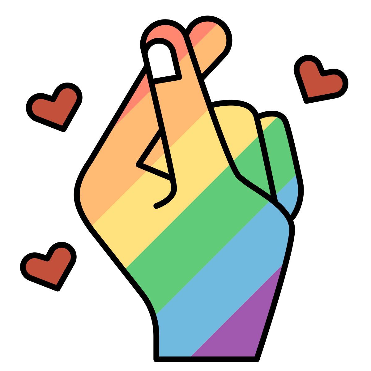 hand with hearts icon