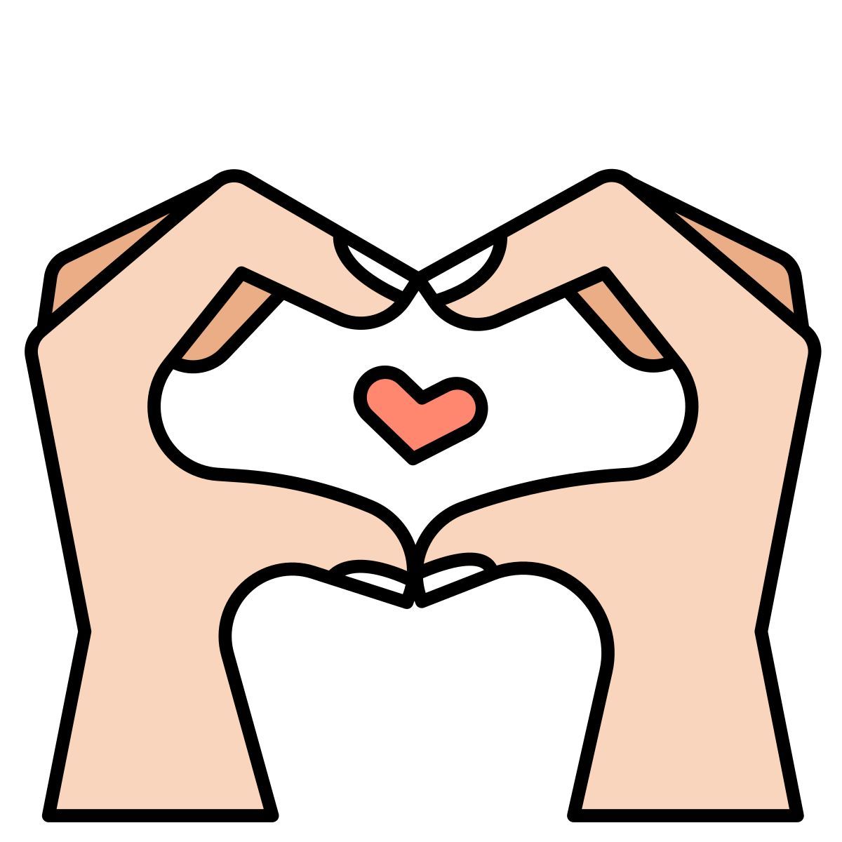 hand with heart icon