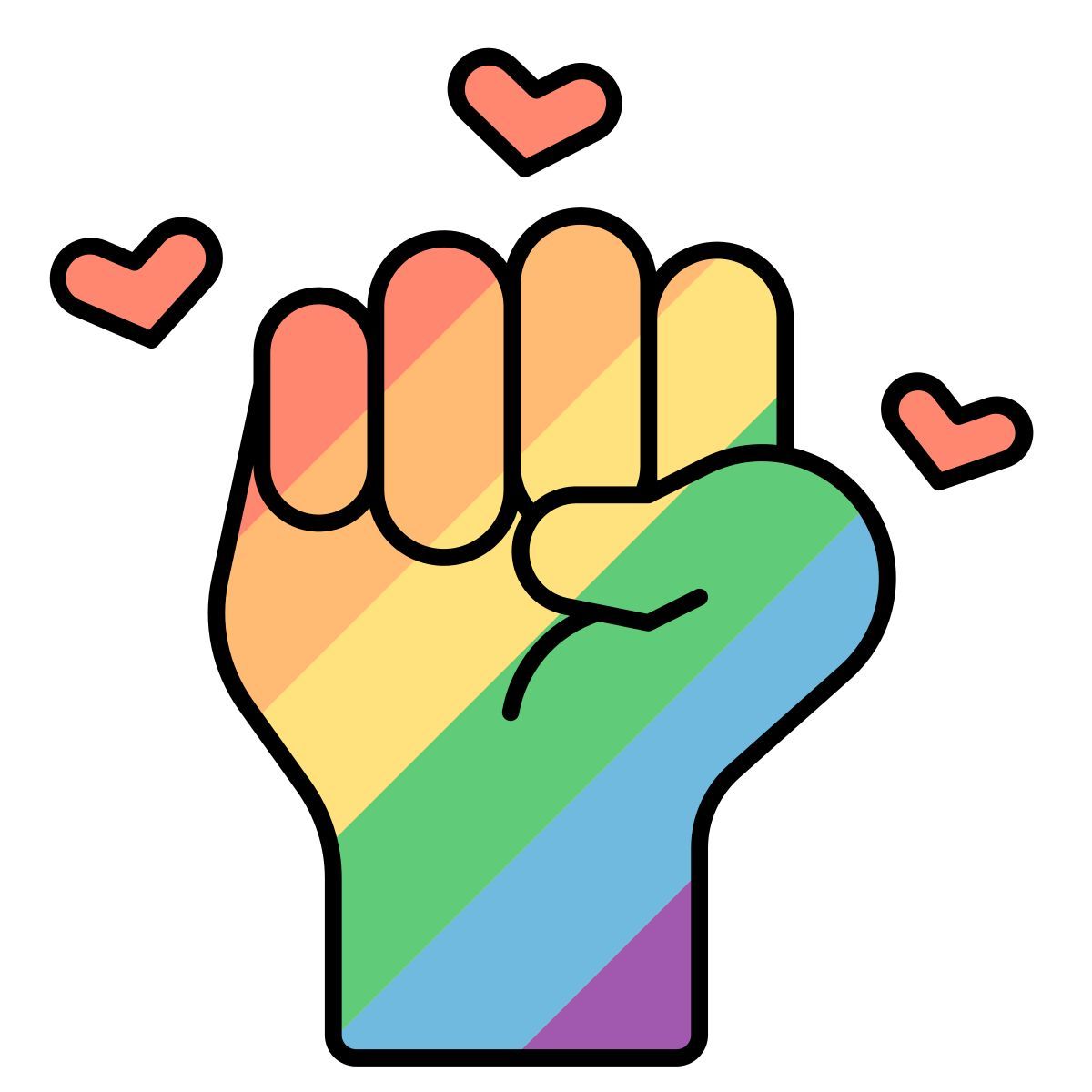 hand with hearts icon