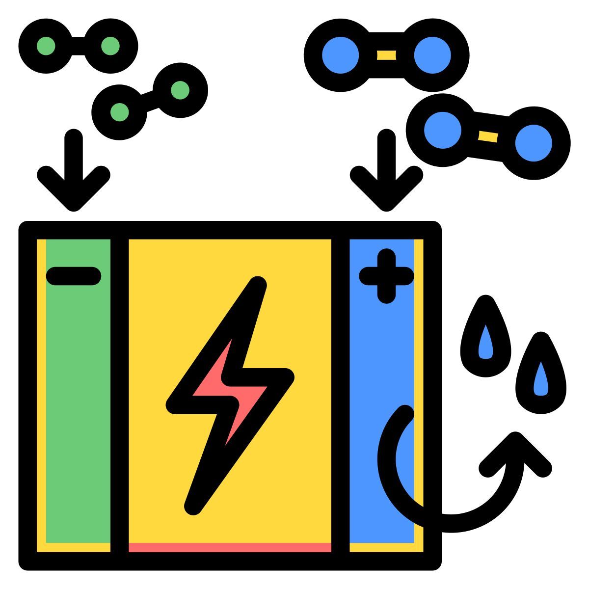 hydrogen fuel cell icon