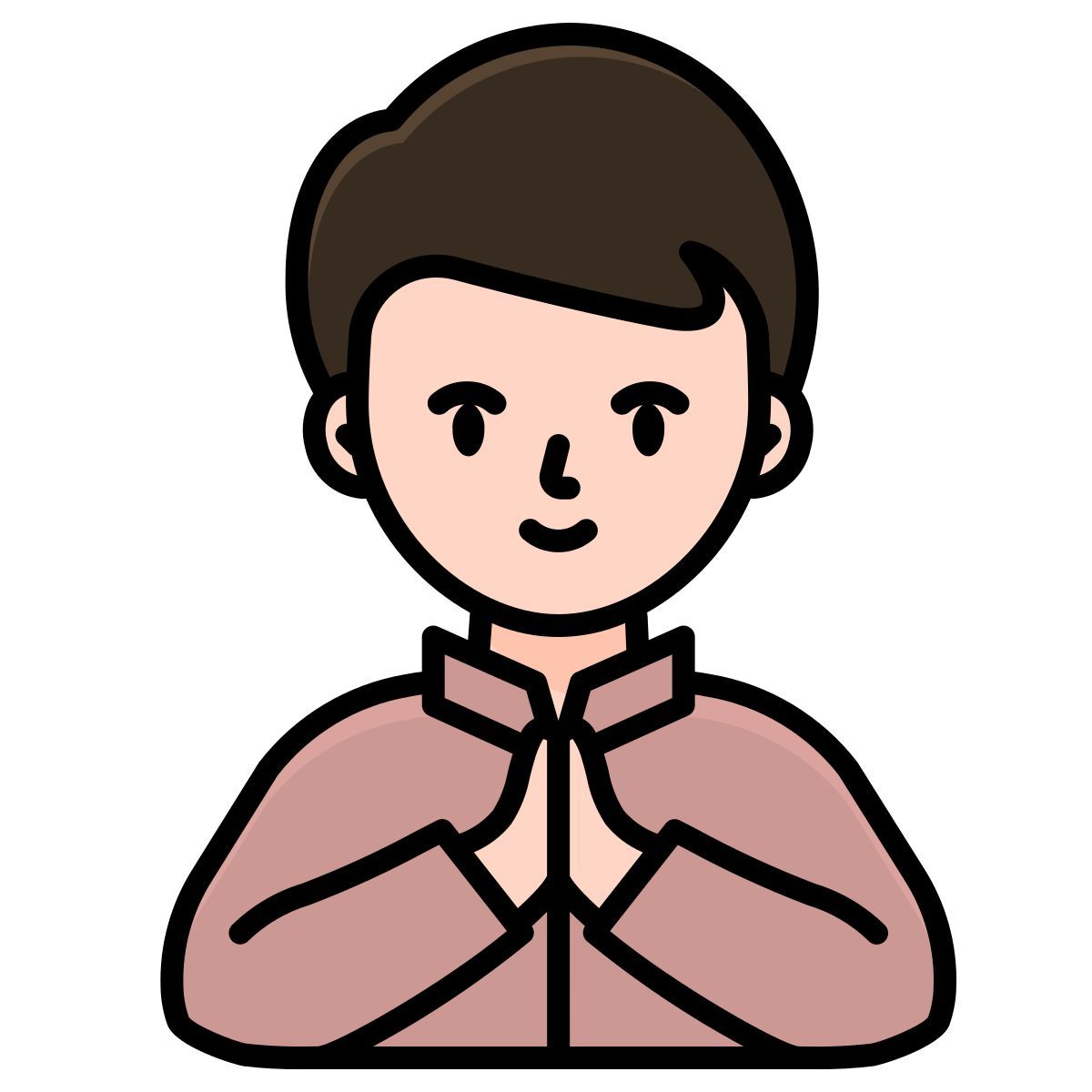 man traditional costume greeting sawasdee thailand welcome gesture icon
