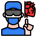 external cardiologist-ar-and-vr-technology-ddara-lineal-color-ddara icon