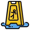 external caution-sign-cleaning-ddara-lineal-color-ddara icon