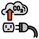 external electricity-carbon-dioxide-ddara-lineal-color-ddara icon