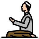external prayer-Muslim-man-praying-islam-dua-Muslim-religion-ddara-lineal-color-ddara icon