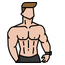 external trainer-fitness-influencer-model-bodybuilder-man-social-life-ddara-lineal-color-ddara icon