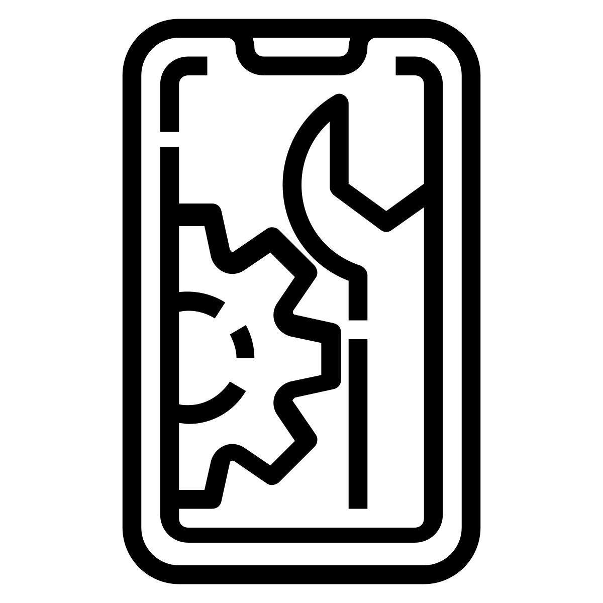 mobile maintenance care service setting function fix icon
