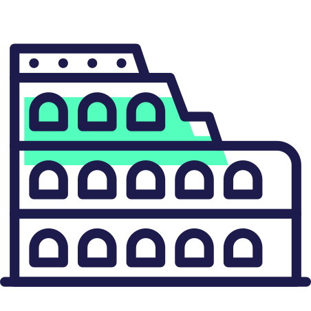 Colosseum icon in Dreamstale Green Shadow Style