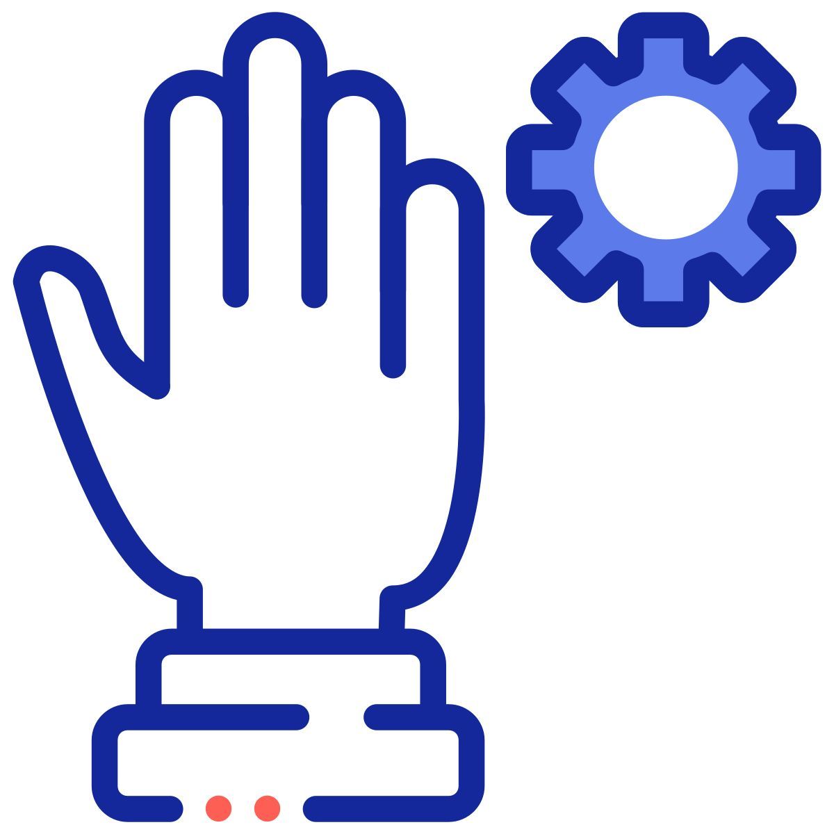 volunteer hands supporting a local community project icon