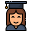 external graduate-back-to-school-fauzidea-outline-color-fauzidea icon