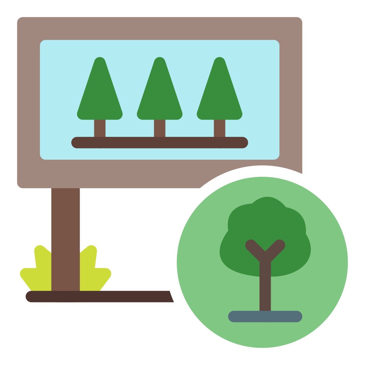 forest signboard icon