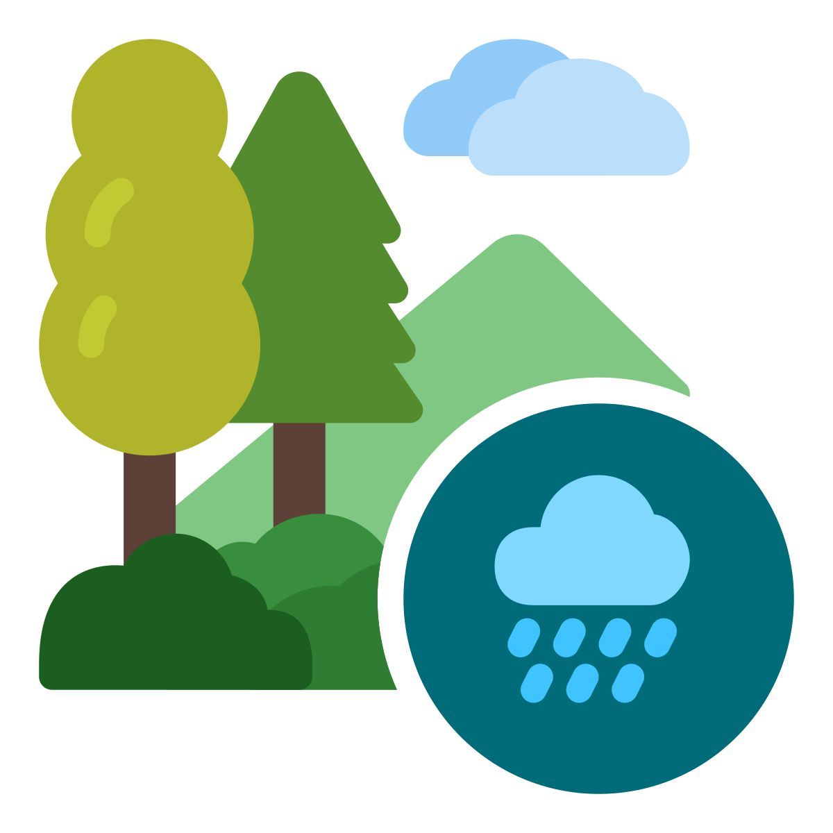 rainy forest icon