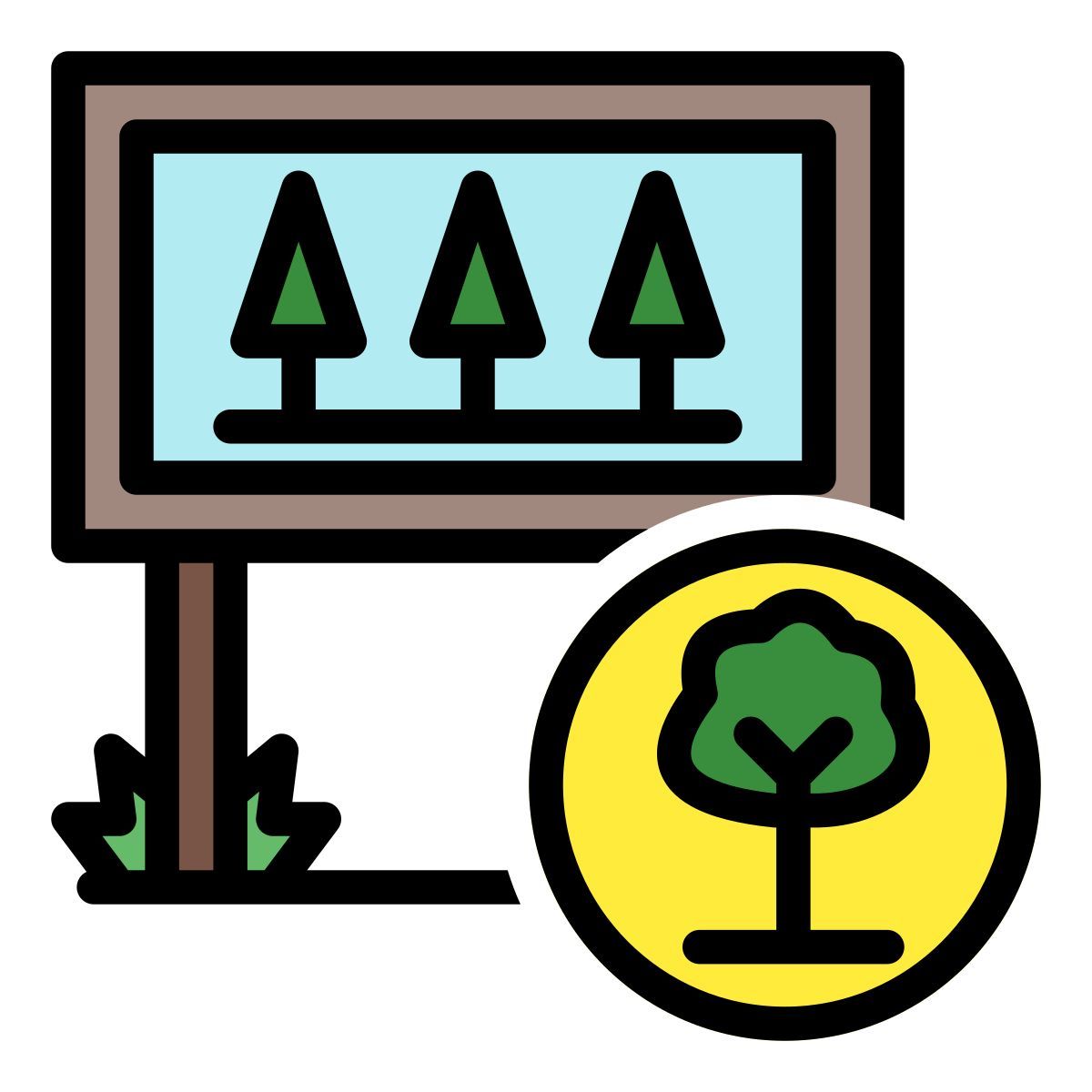forest signboard icon
