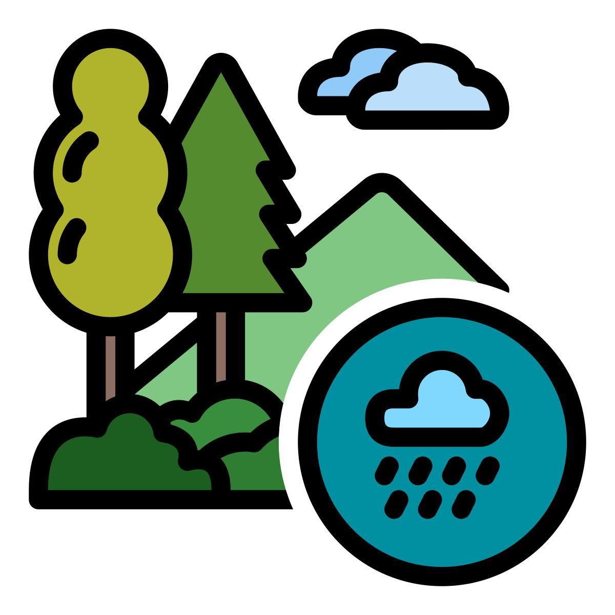 rainy forest icon