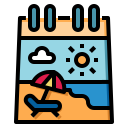 external calendar-summer-fill-outline-pongsakorn-tan icon