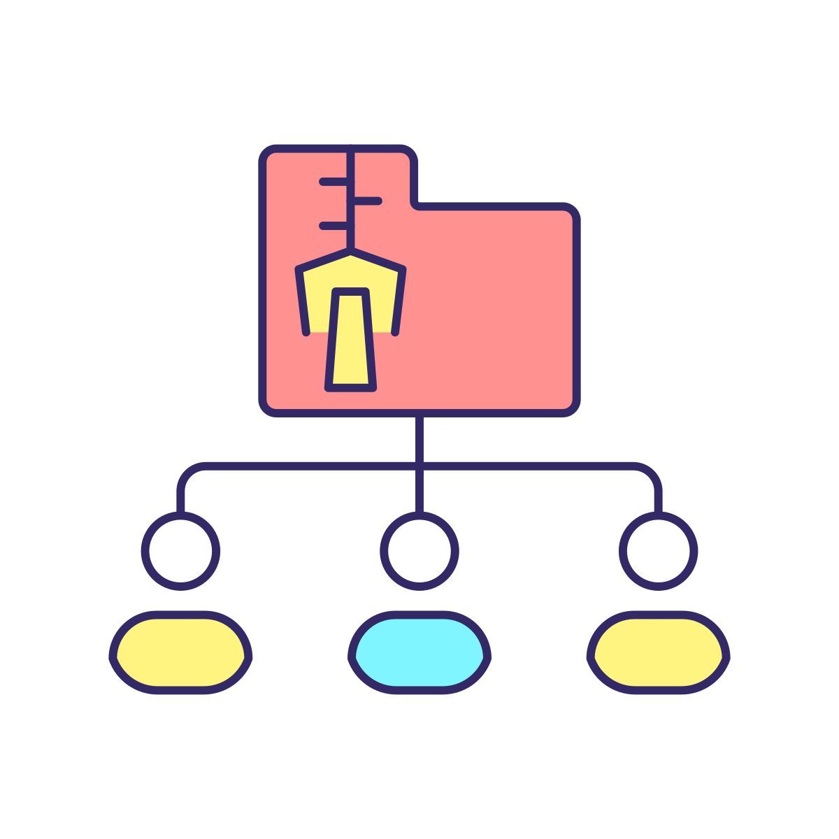 archiving employee data icon