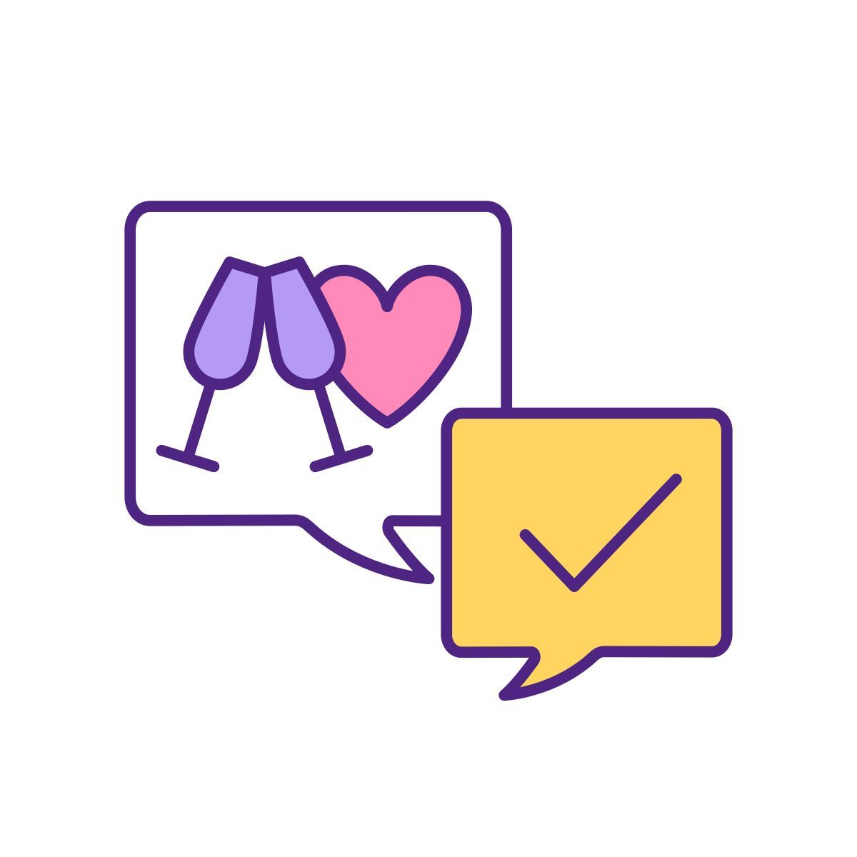 arranging first date on dating app icon