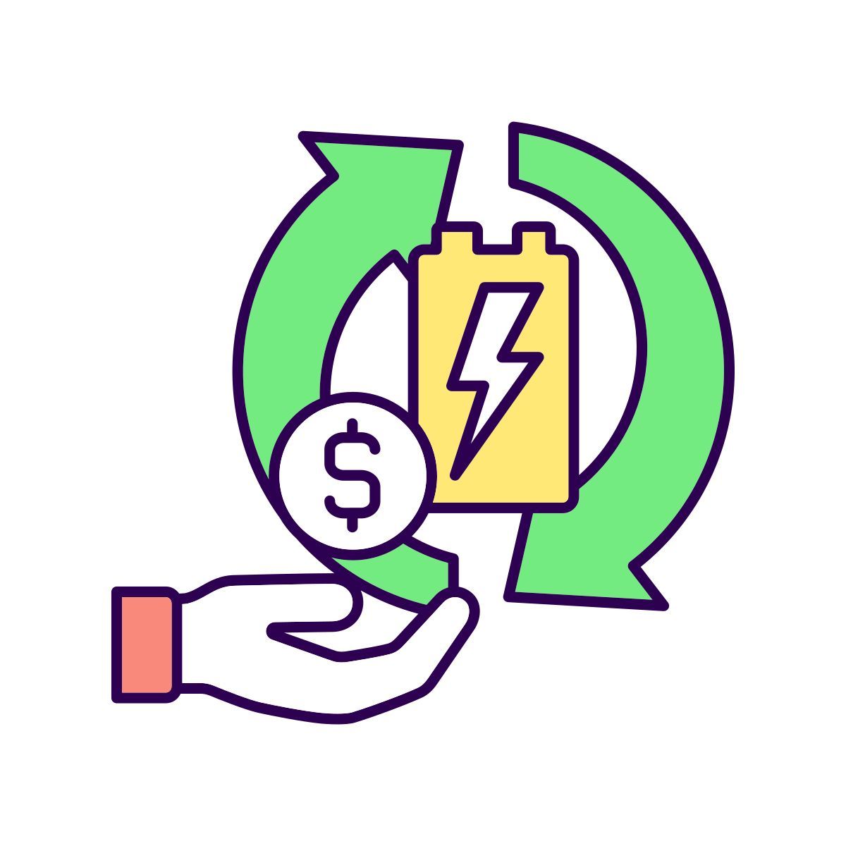 battery recycling technology icon