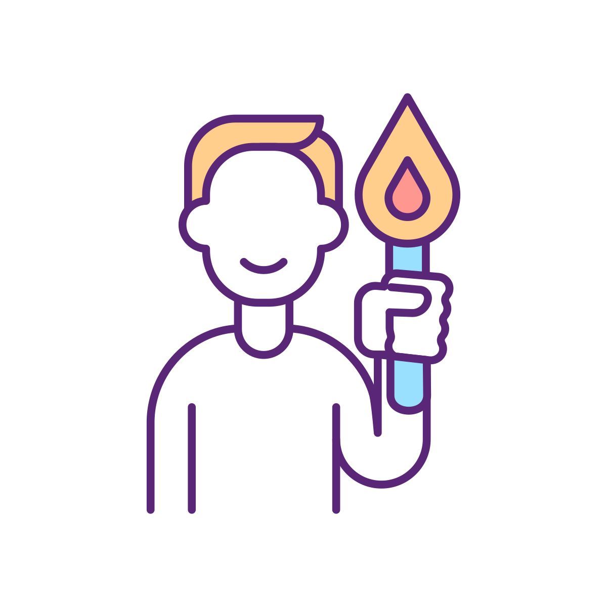 believer with lighted candle icon