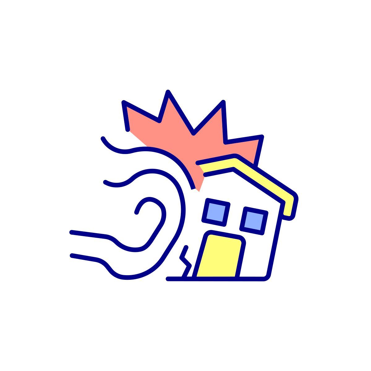 blast wave effect on building icon