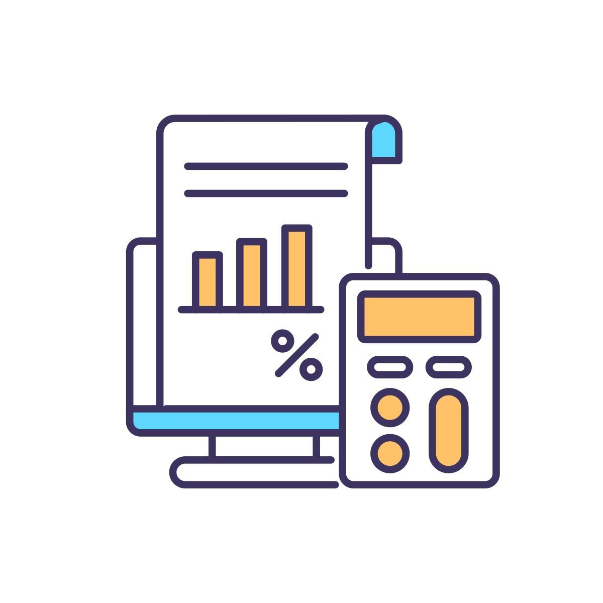 calculating tax liability icon