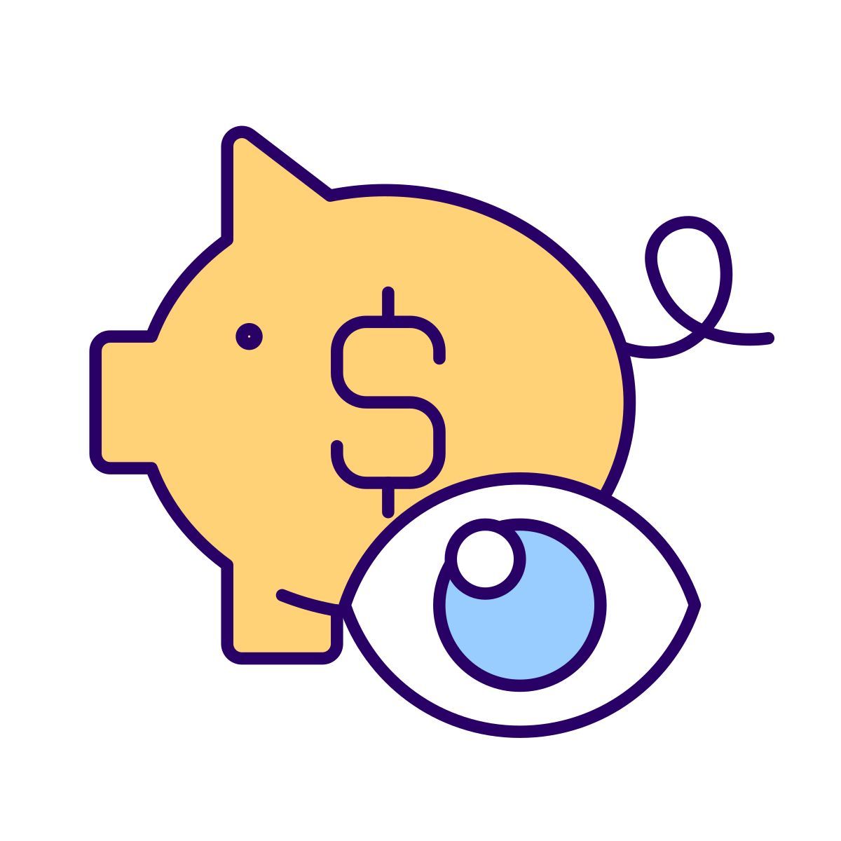 check piggy bank icon