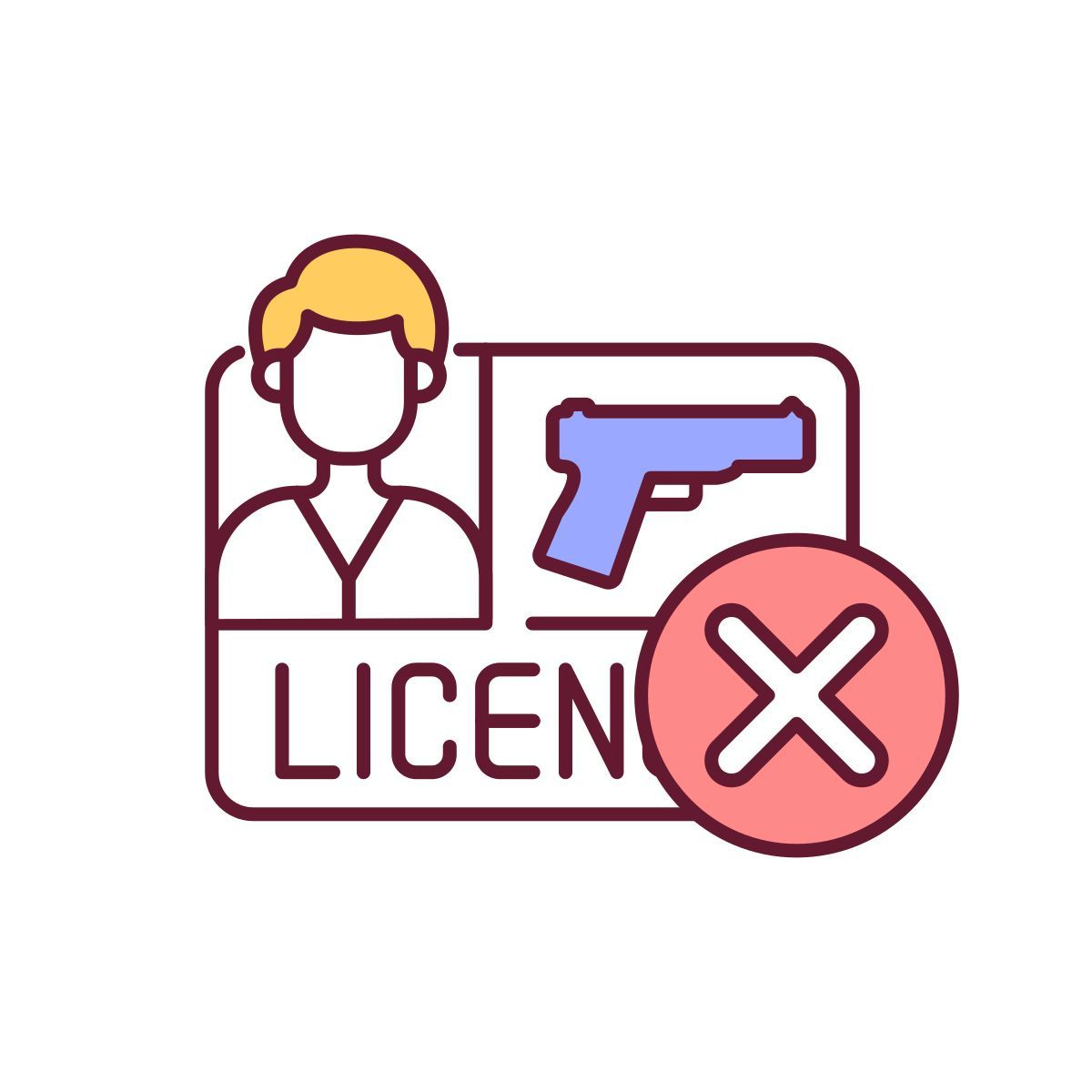denied license for guns icon