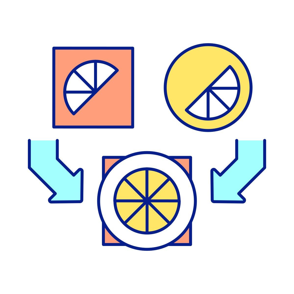 different segments icon