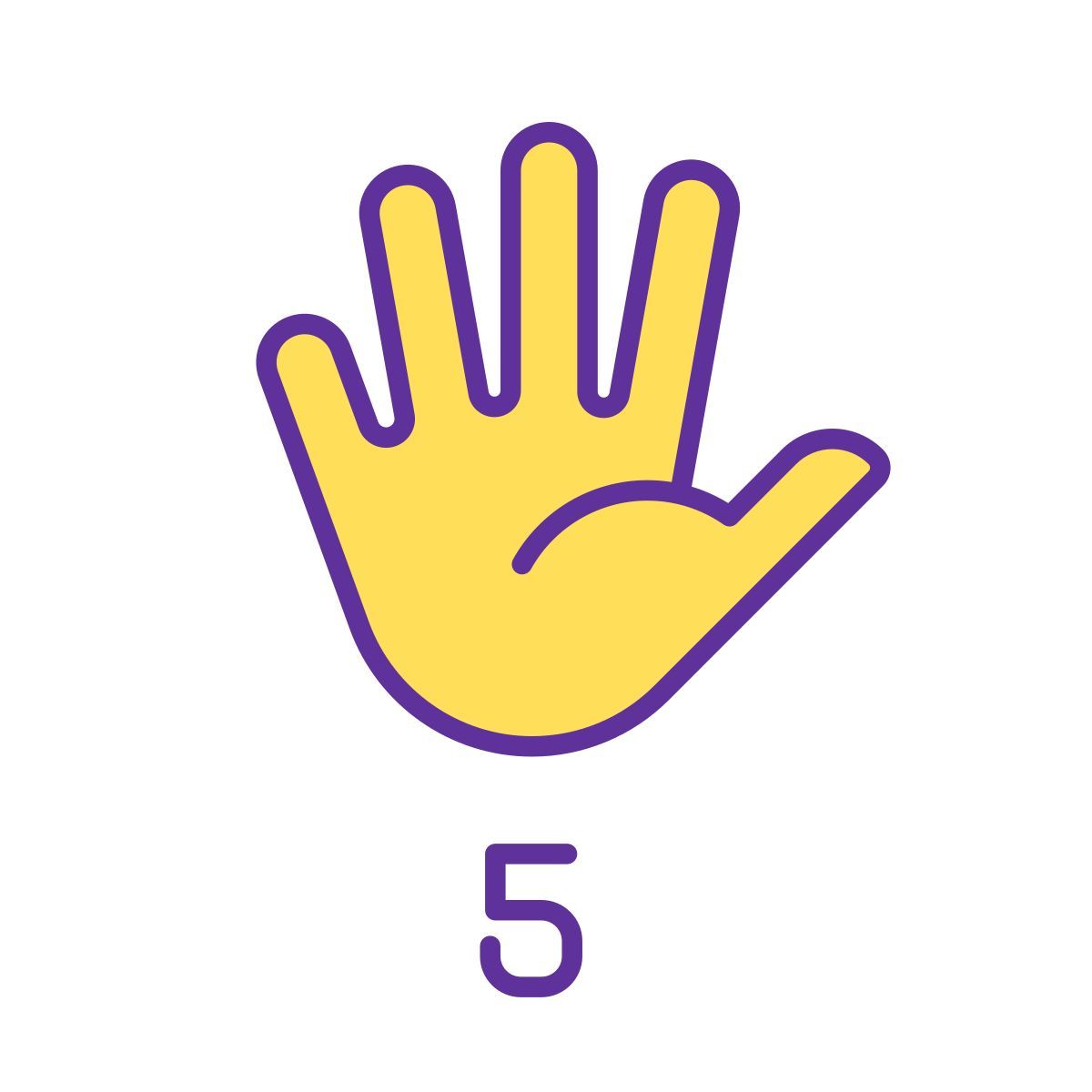 ASL의 숫자 5 icon