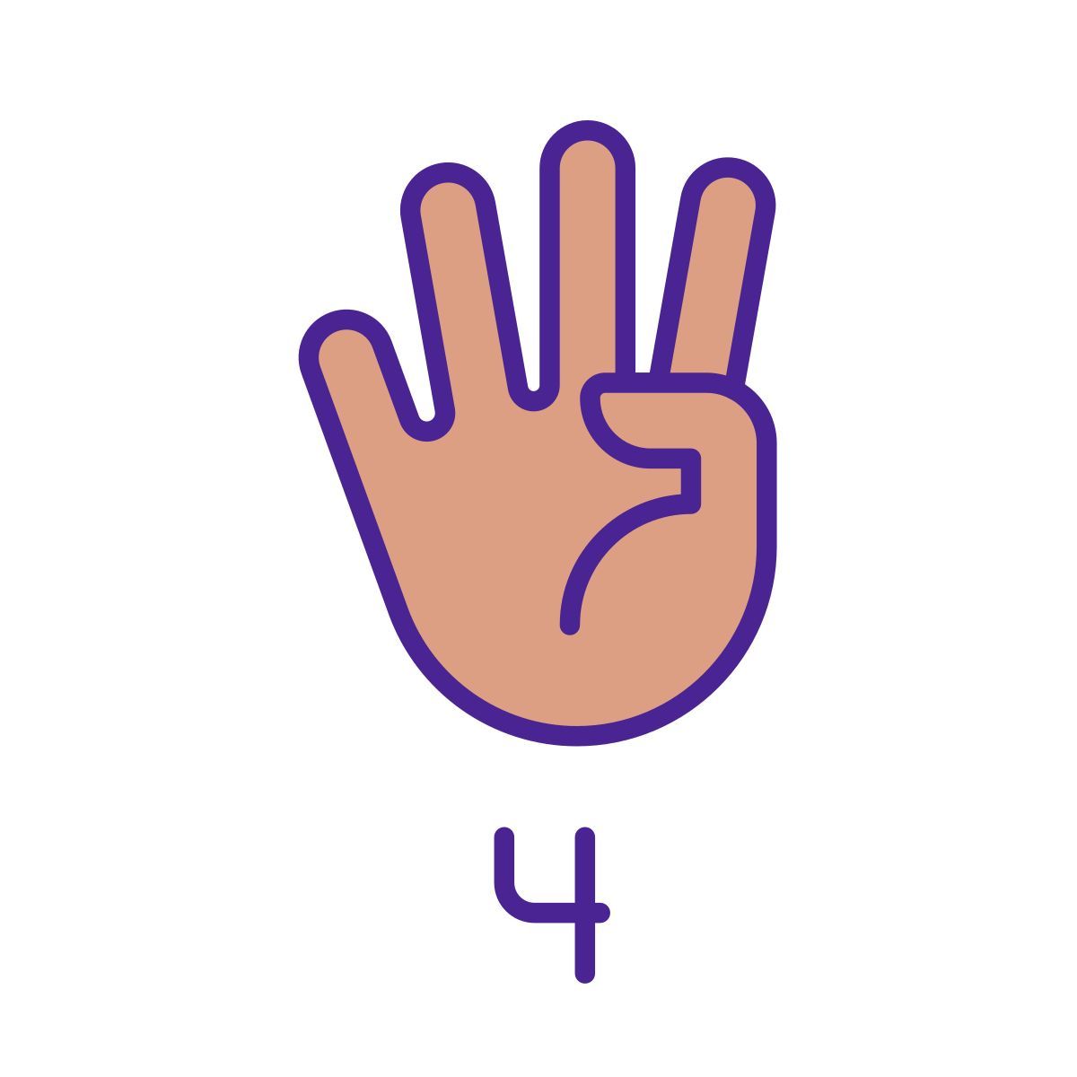 asl 中的数字四 icon