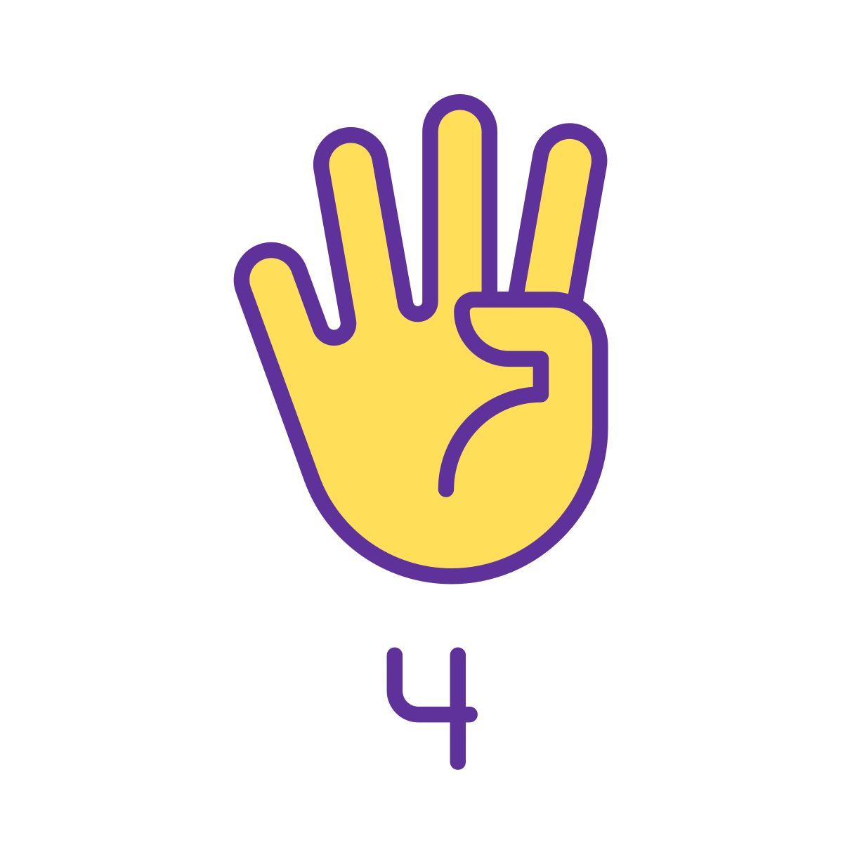 asl 中的数字四 icon