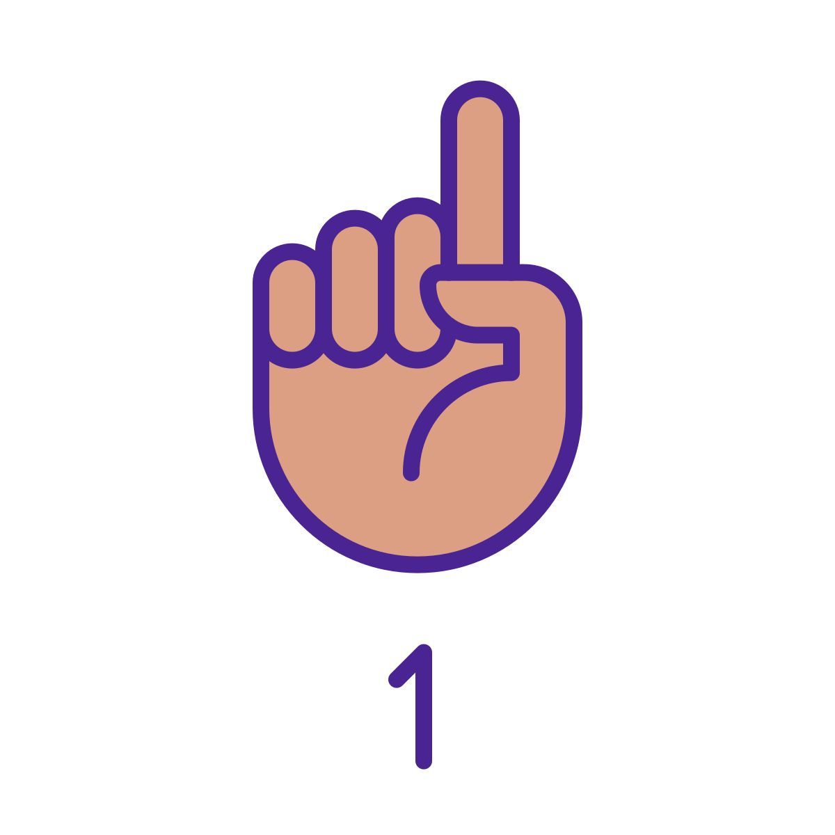 chiffre un en asl icon